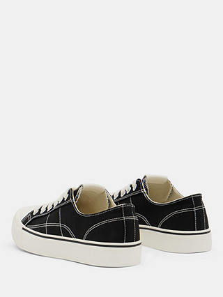 HUSH Finley Frayed Canvas Trainers, Washed Black