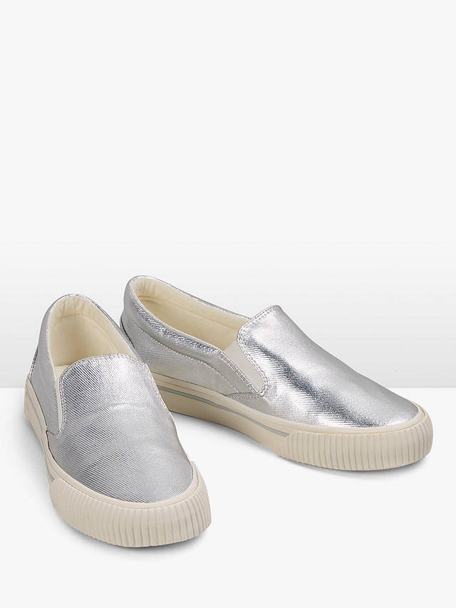HUSH Gili Metallic Slip On Shoes, Silver