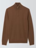 John Lewis Extra Fine Merino Wool Half Zip Jumper, Antique Bronze