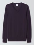 John Lewis Extra Fine Merino Wool V-Neck Jumper, Nightshade