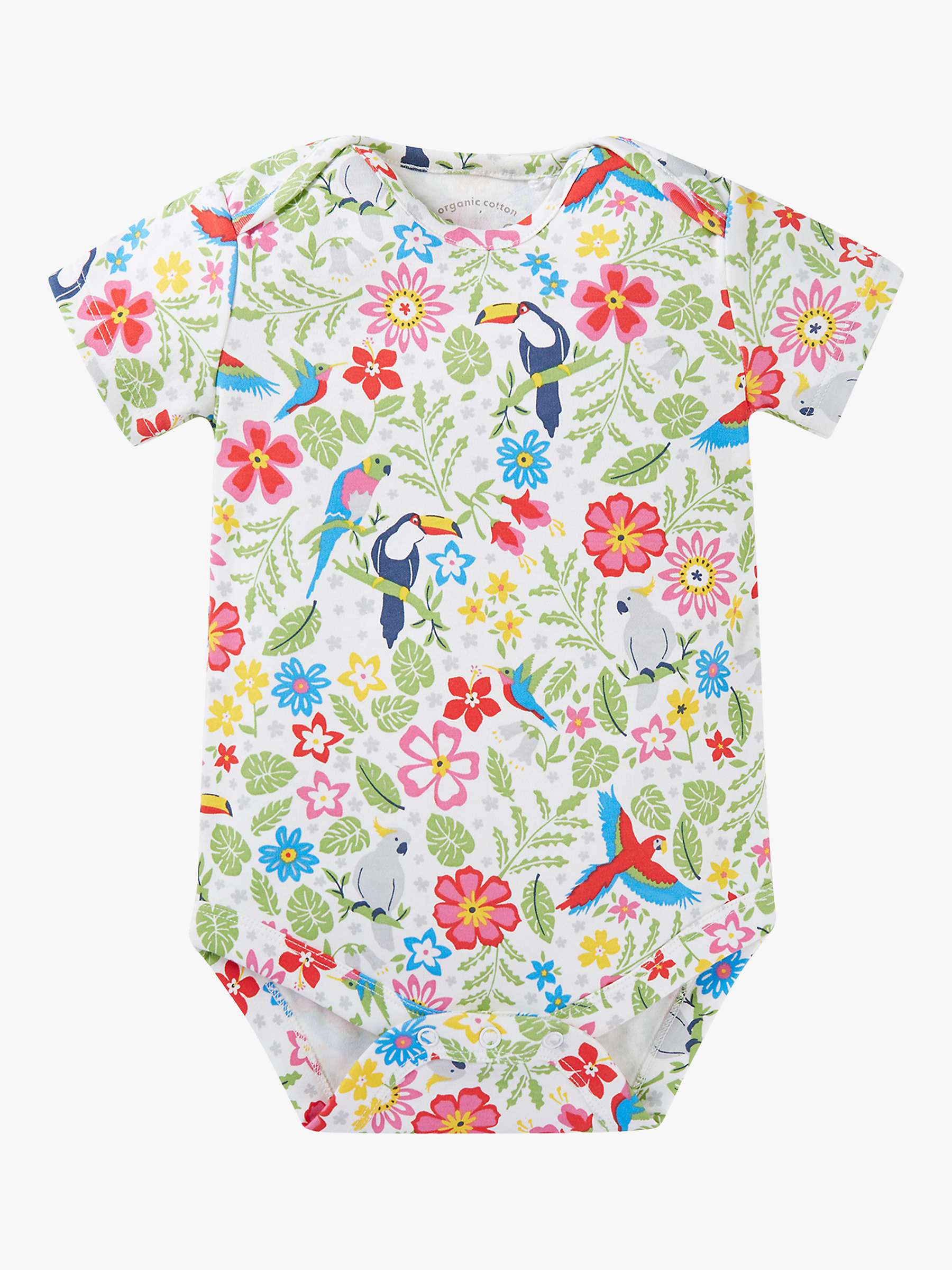 Buy Frugi Baby Super Special Tropical Birds & Stripe Organic Cotton Bodysuits, Pack of 2, Multi Online at johnlewis.com