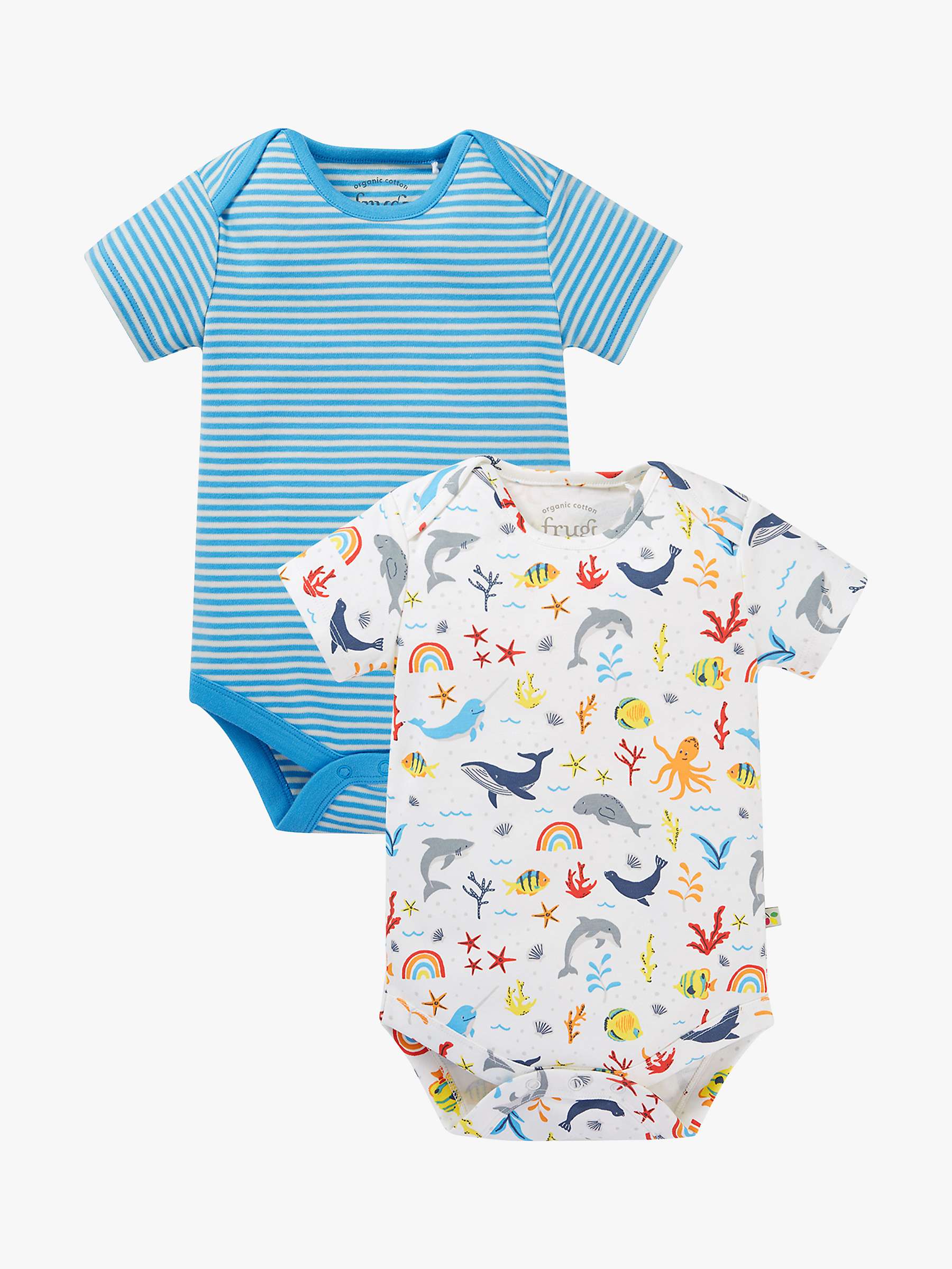 Buy Frugi Baby Organic Cotton Super Special Bodysuits, Pack Of 2, Multi Online at johnlewis.com