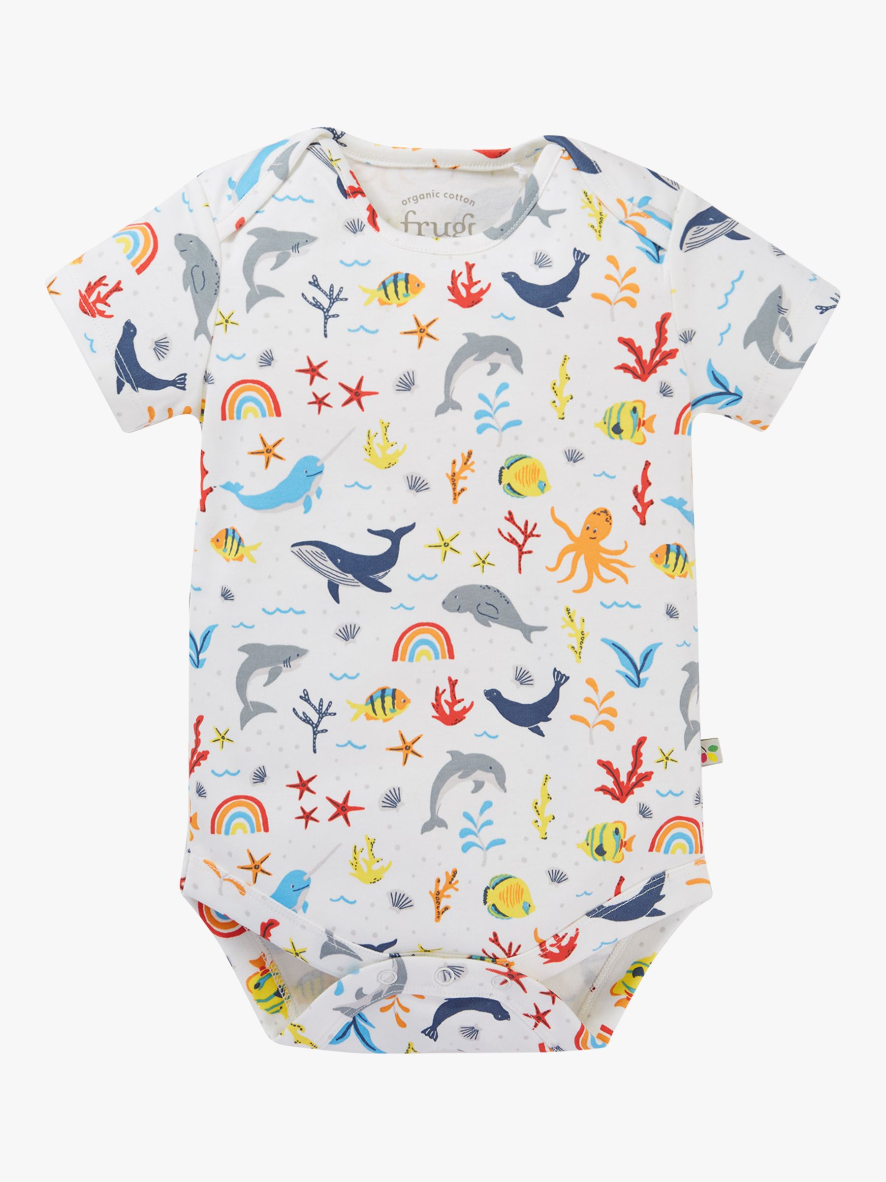 Buy Frugi Baby Organic Cotton Super Special Bodysuits, Pack Of 2, Multi Online at johnlewis.com