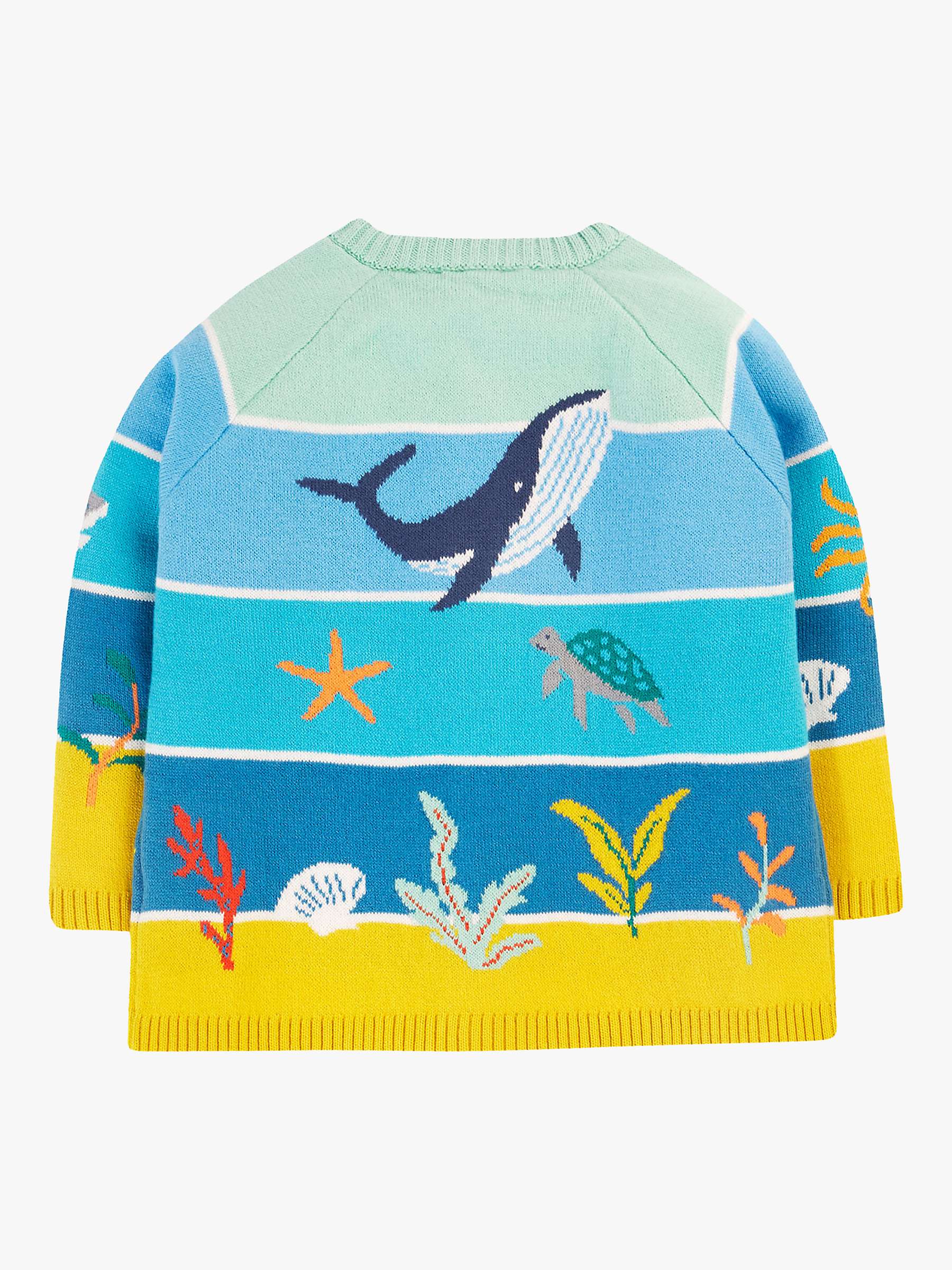 Buy Frugi Baby Reva Tropical Sea Organic Cotton Knitted Cardigan, Multi Online at johnlewis.com