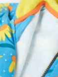 Frugi Baby Organic Cotton Print Hooded Snuggle Suit, Echinacea