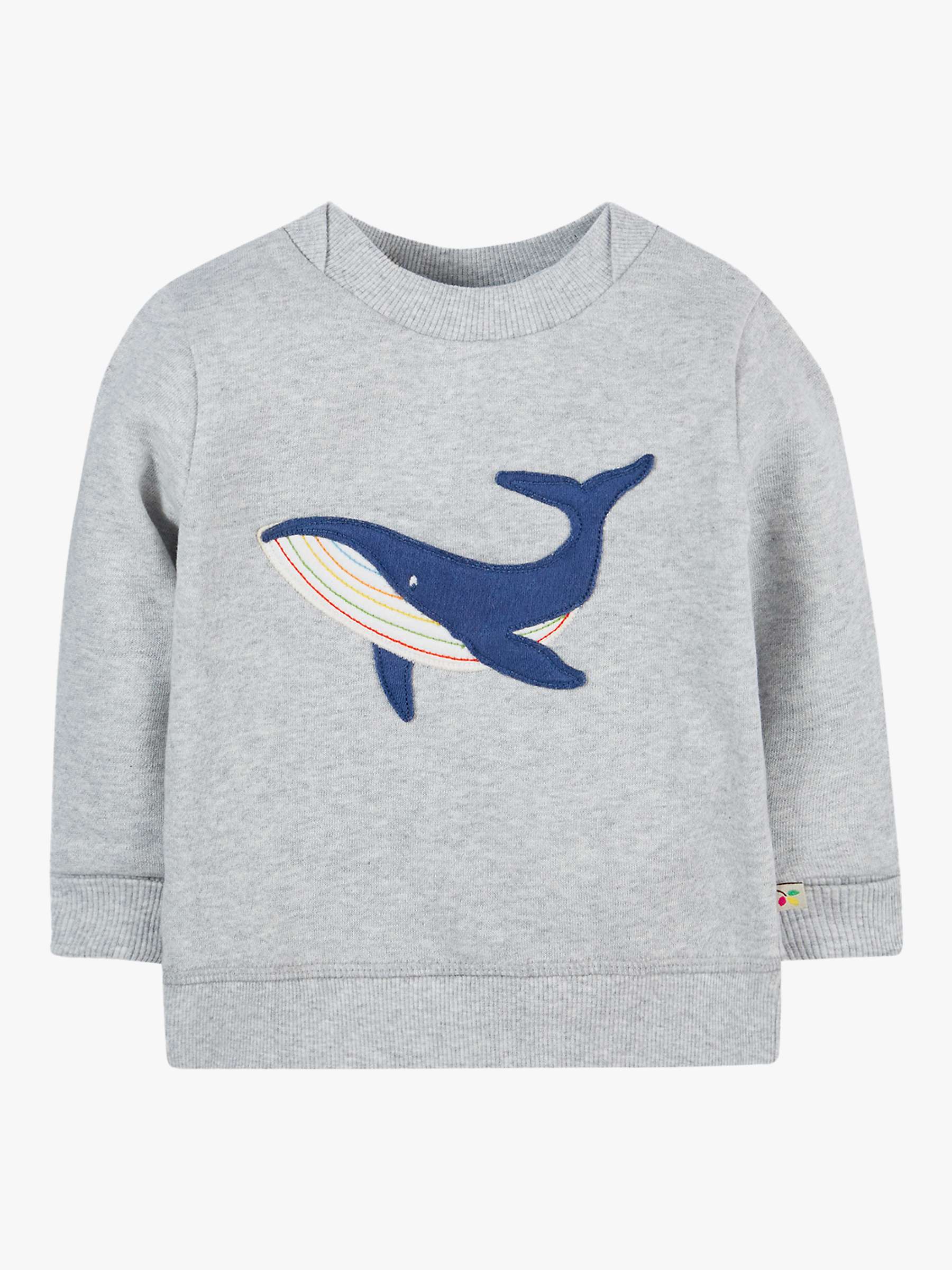 Buy Frugi Baby Whale Organic Cotton Switch Easy On Jumper, Grey Marl Online at johnlewis.com
