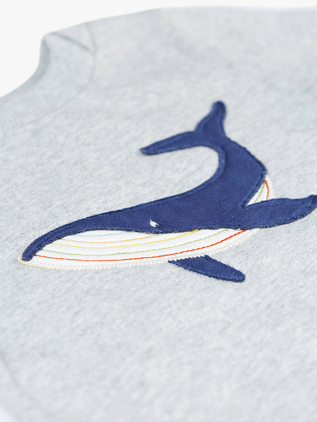 Frugi Baby Whale Organic Cotton Switch Easy On Jumper, Grey Marl