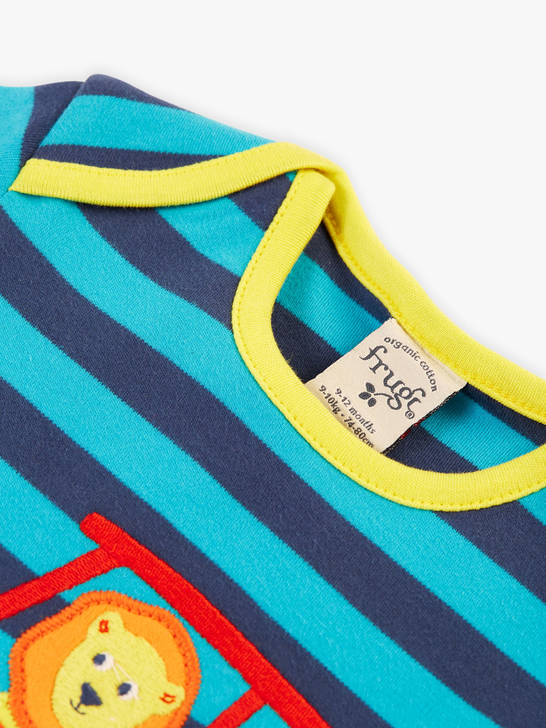 Buy Frugi Baby Bobster Applique & Stripe Organic Cotton T-shirt, Multi Online at johnlewis.com