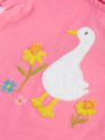 Frugi Baby Eva Applique Organic Cotton T-Shirt, Hibiscus, Hibiscus