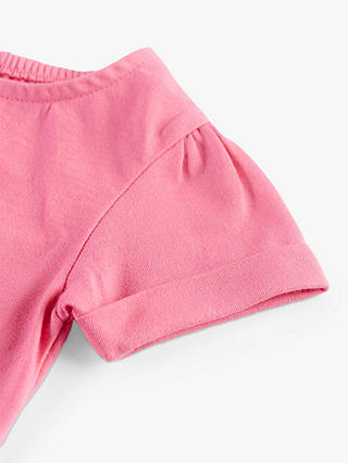 Frugi Baby Eva Applique Organic Cotton T-Shirt, Hibiscus
