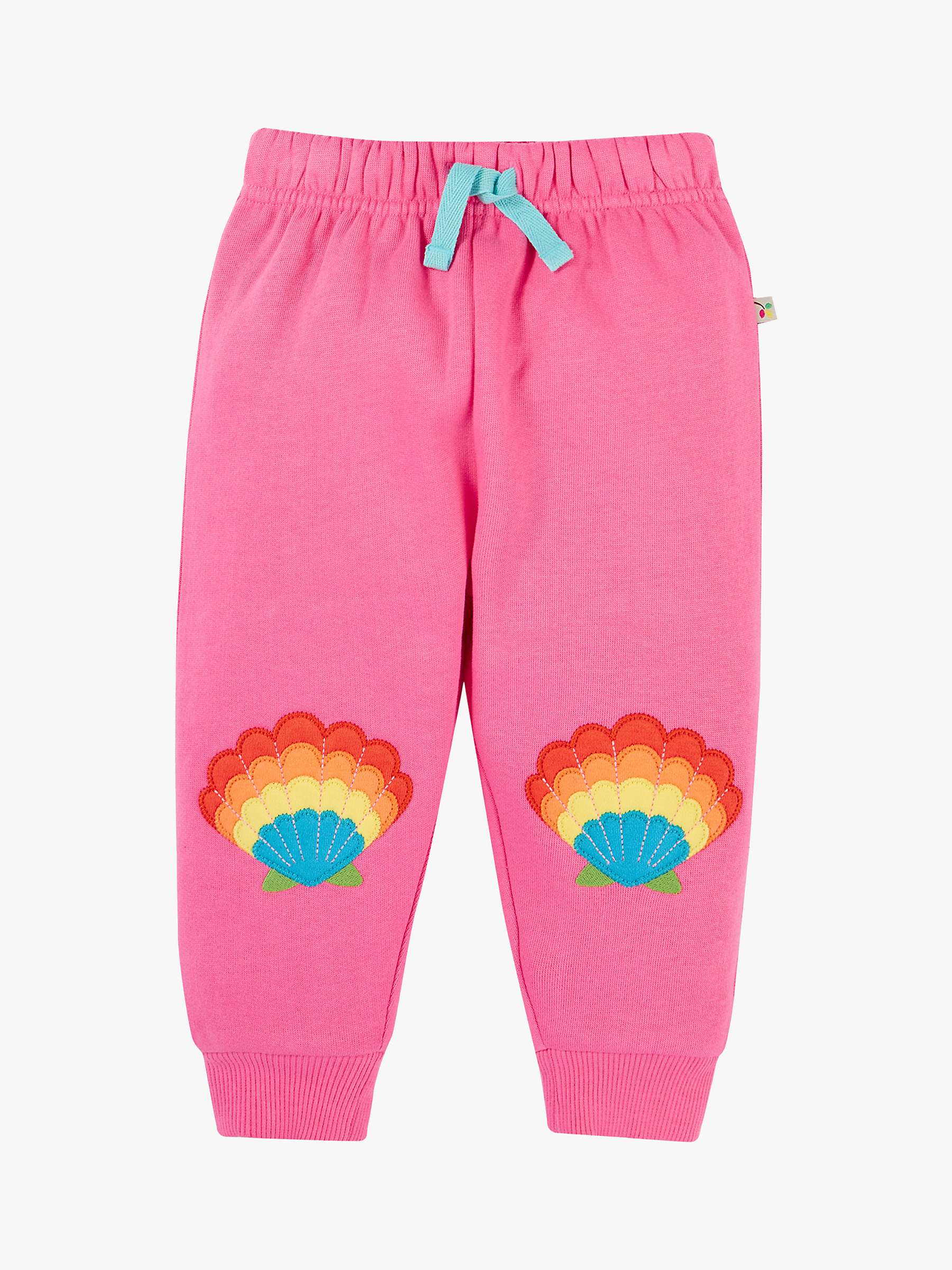 Buy Frugi Baby Snuggle Crawlers Rainbow Shell Organic Cotton Joggers, Hibiscus/Multi Online at johnlewis.com