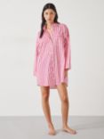 HUSH Emerson Striped Nightshirt, Fluorescent Pink/White