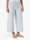 HUSH Camille Gingham Culotte Pyjama Bottoms, Ecru/Blue, Ecru/Blue