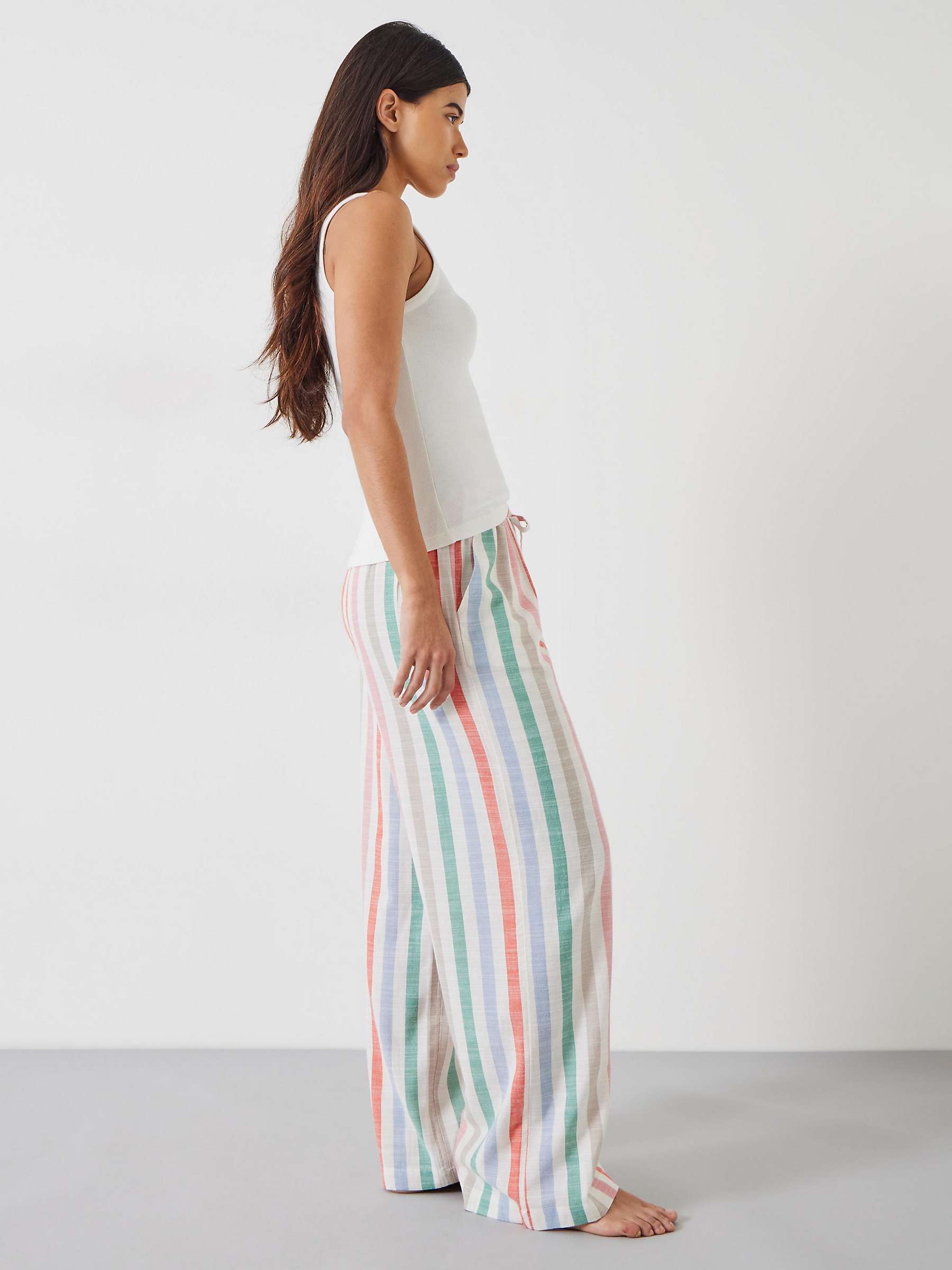 Buy HUSH Rudie Stripe Trousers and Plain Vest Pyjamas, Multi Online at johnlewis.com