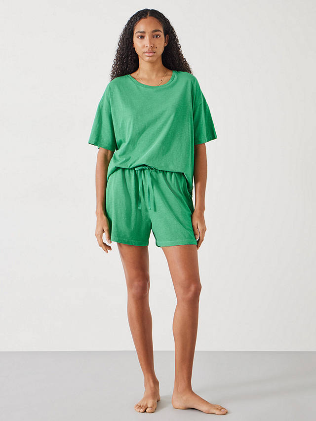 HUSH Darian Jersey Short Pyjama Set, Green