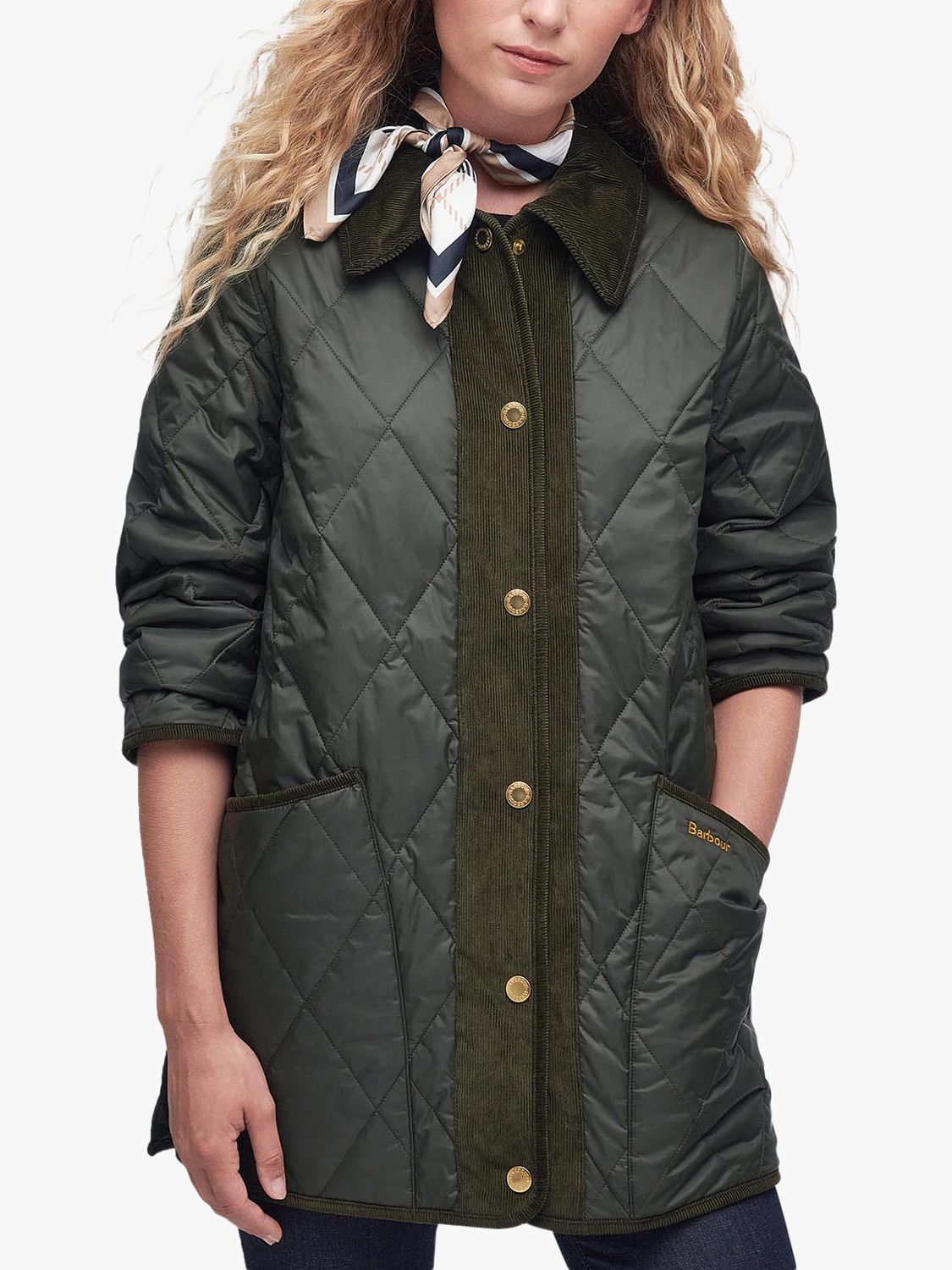 Barbour Highcliffe Quilted Jacket, Sage, 8