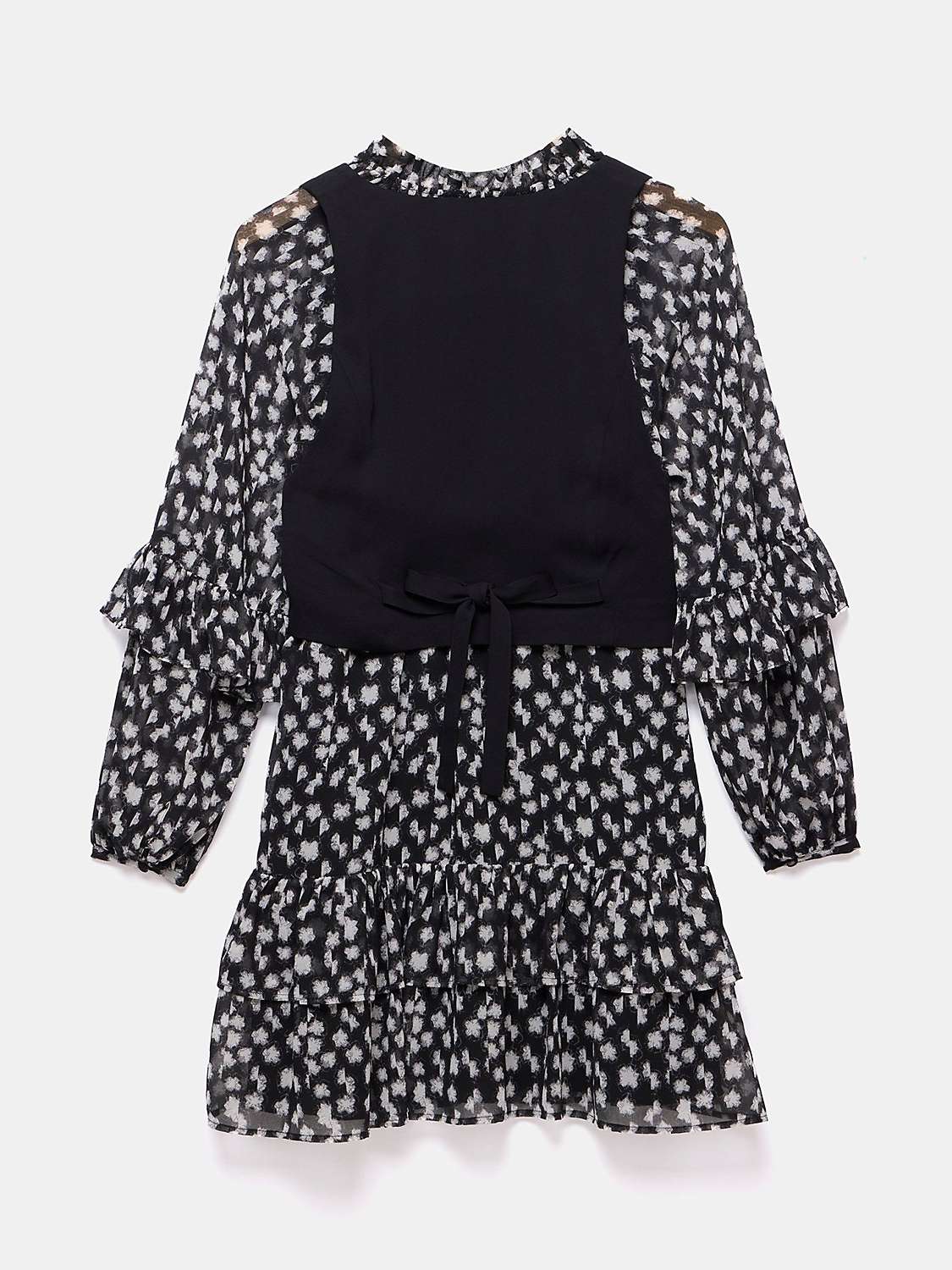 Buy Mint Velvet Tiered Waistcoat Mini Dress, Black/Multi Online at johnlewis.com