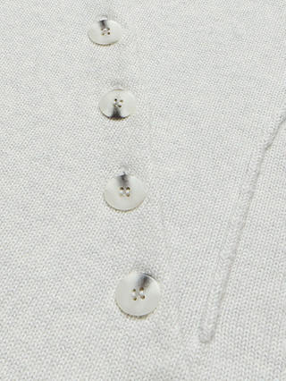 Mint Velvet Knitted Asymmetric Button Waistcoat, Grey