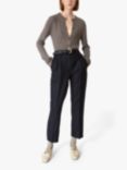 Lovechild 1979 Coppola Striped Cropped Wool Trousers, Black/Multi, Black/Multi