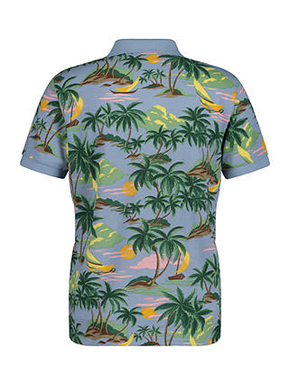 GANT Hawai Print Short Sleeve Polo Shirt, Blue/Multi