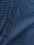 John Lewis Soft and Silky Satin Stripe 400 Thread Count Egyptian Cotton Duvet Cover Set, Navy