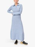 nué notes Wesly Wool Blend Polo Collar Knitted Maxi Dress