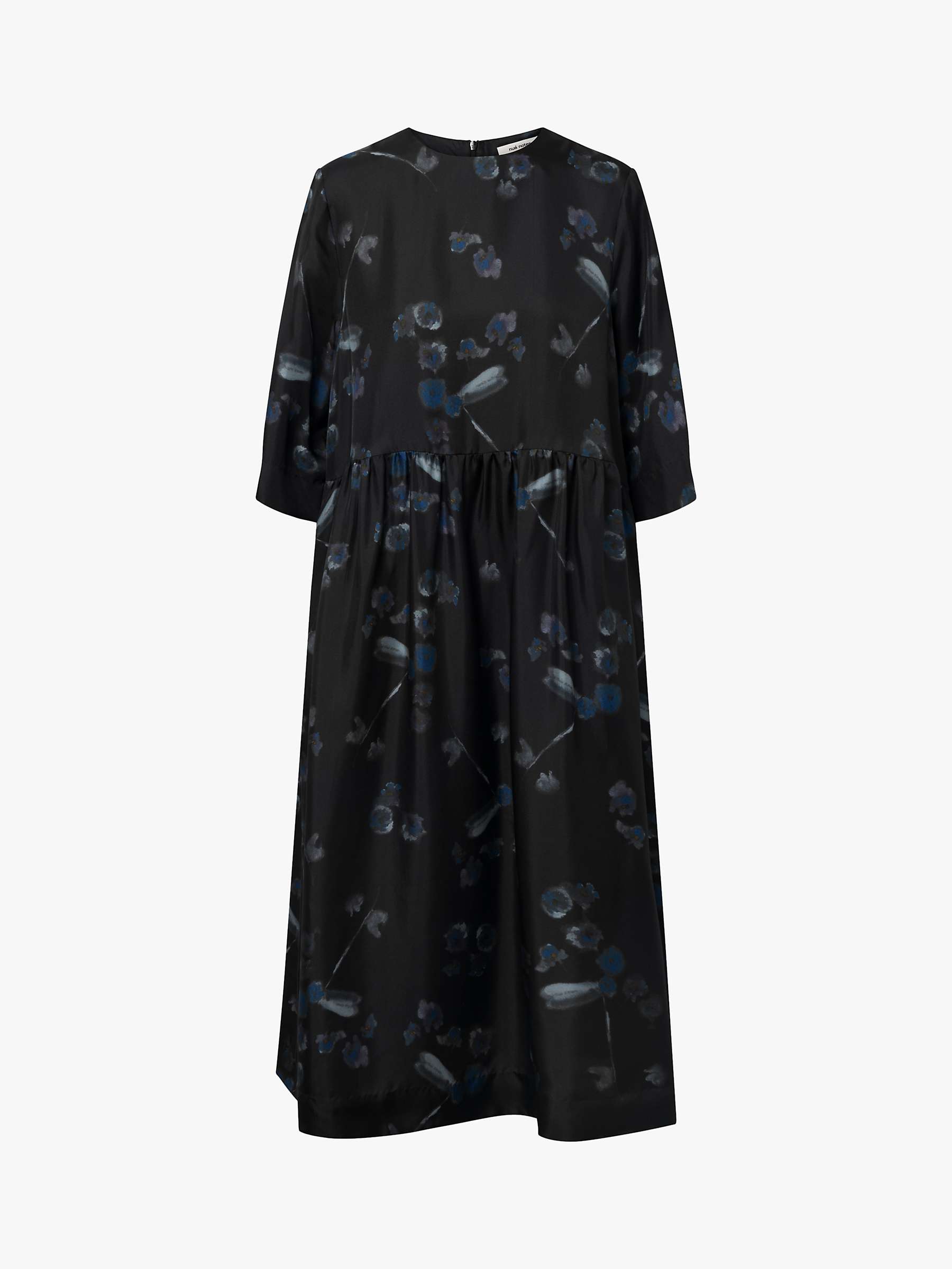 Buy nué notes Demetri Floral Print Oversized Silk Dress, Black/Multi Online at johnlewis.com