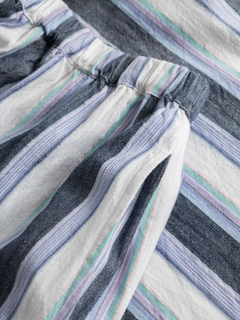 nué notes Benjamin Striped Cotton Midi Skirt, Blue/Multi, 8