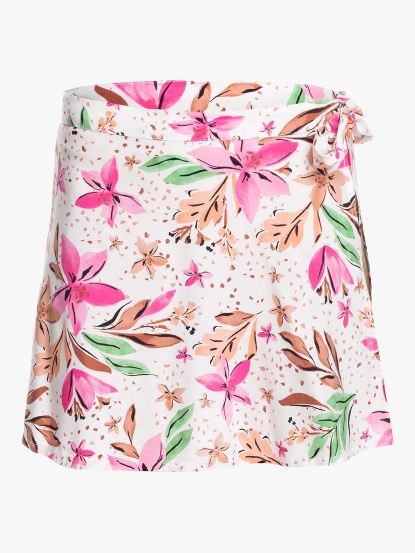 Roxy Tropical Print Mini Sarong Skirt, White/Multi, XL