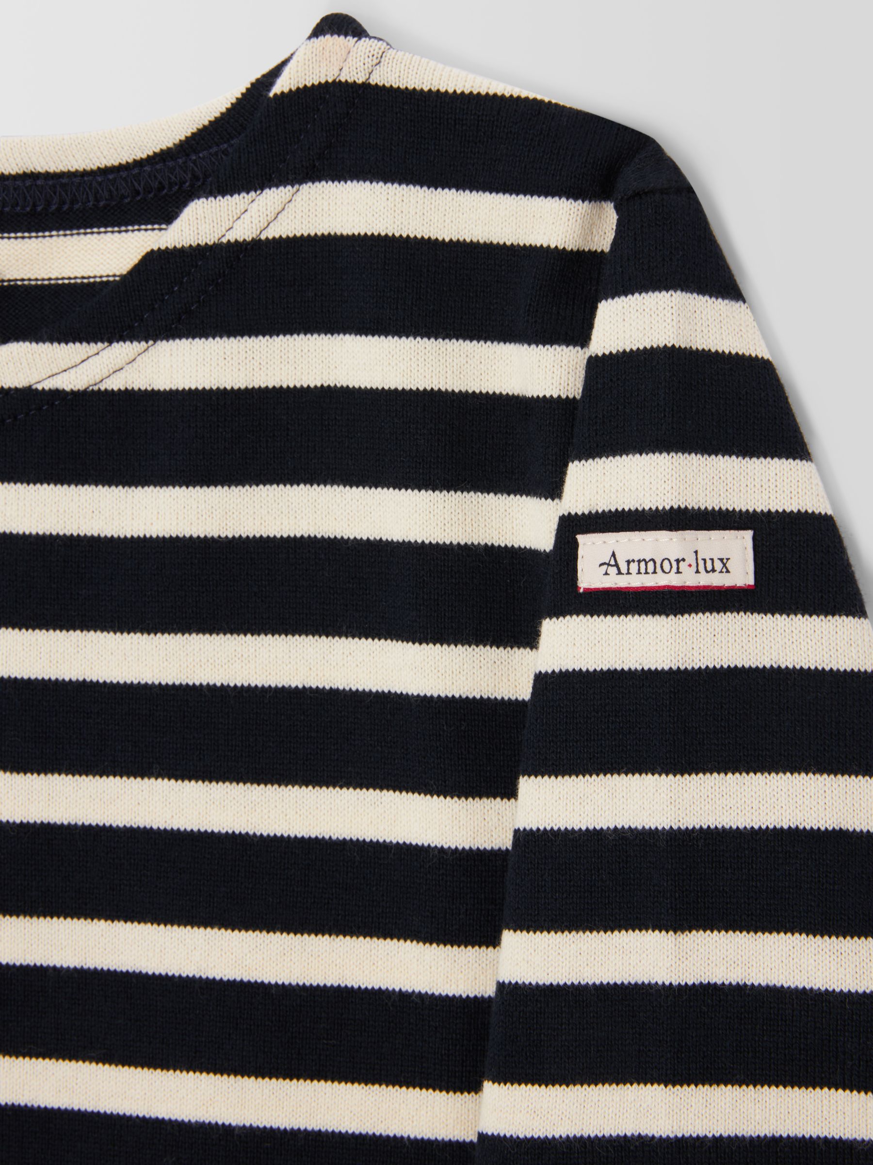 Armor Lux Breton Stripe Long Sleeve T-Shirt, Navy/Cream, 8 years