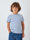 Armor Lux Kids' Short Sleeve Stripe T-Shirt, Blue/White