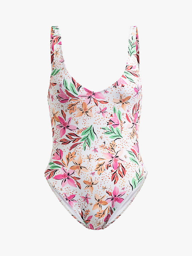 Roxy Tropical Print Swimsuit, White/Multi