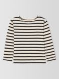 Armor Lux Breton Stripe Long Sleeve T-Shirt, Cream/Navy
