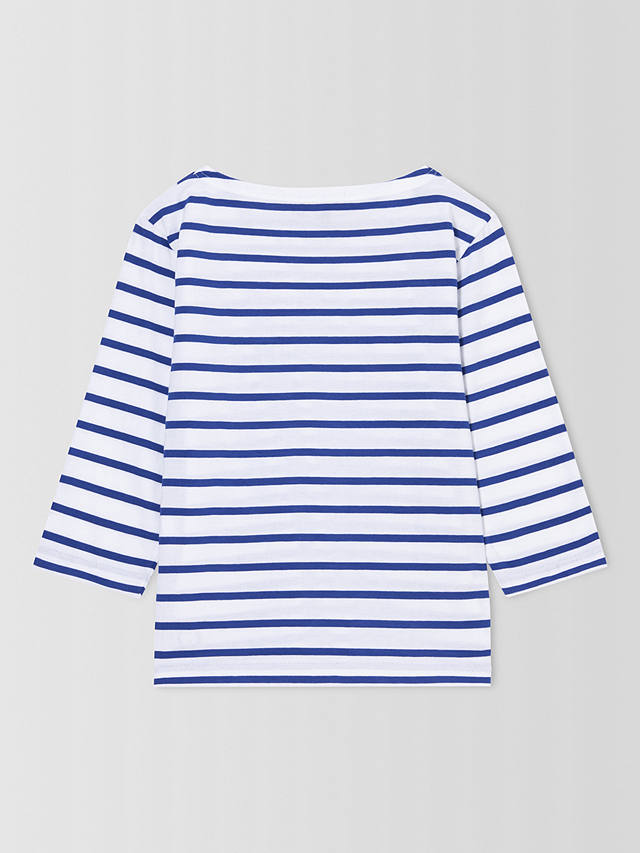 Armor Lux Kids' Long Sleeve 3/4 Stripe Top, Blue/White