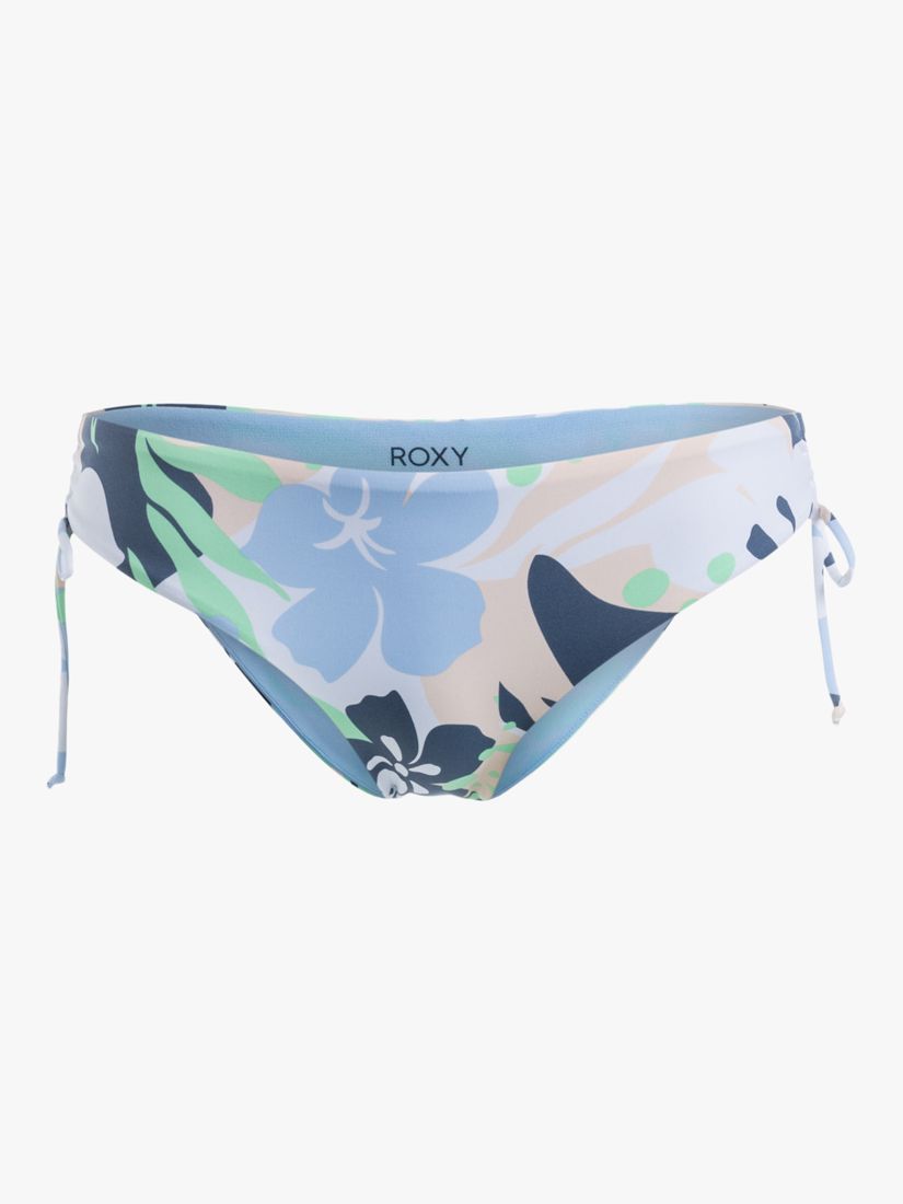 Roxy Floral Print Tie Side Bikini Bottoms, Vintage Indigo, XL