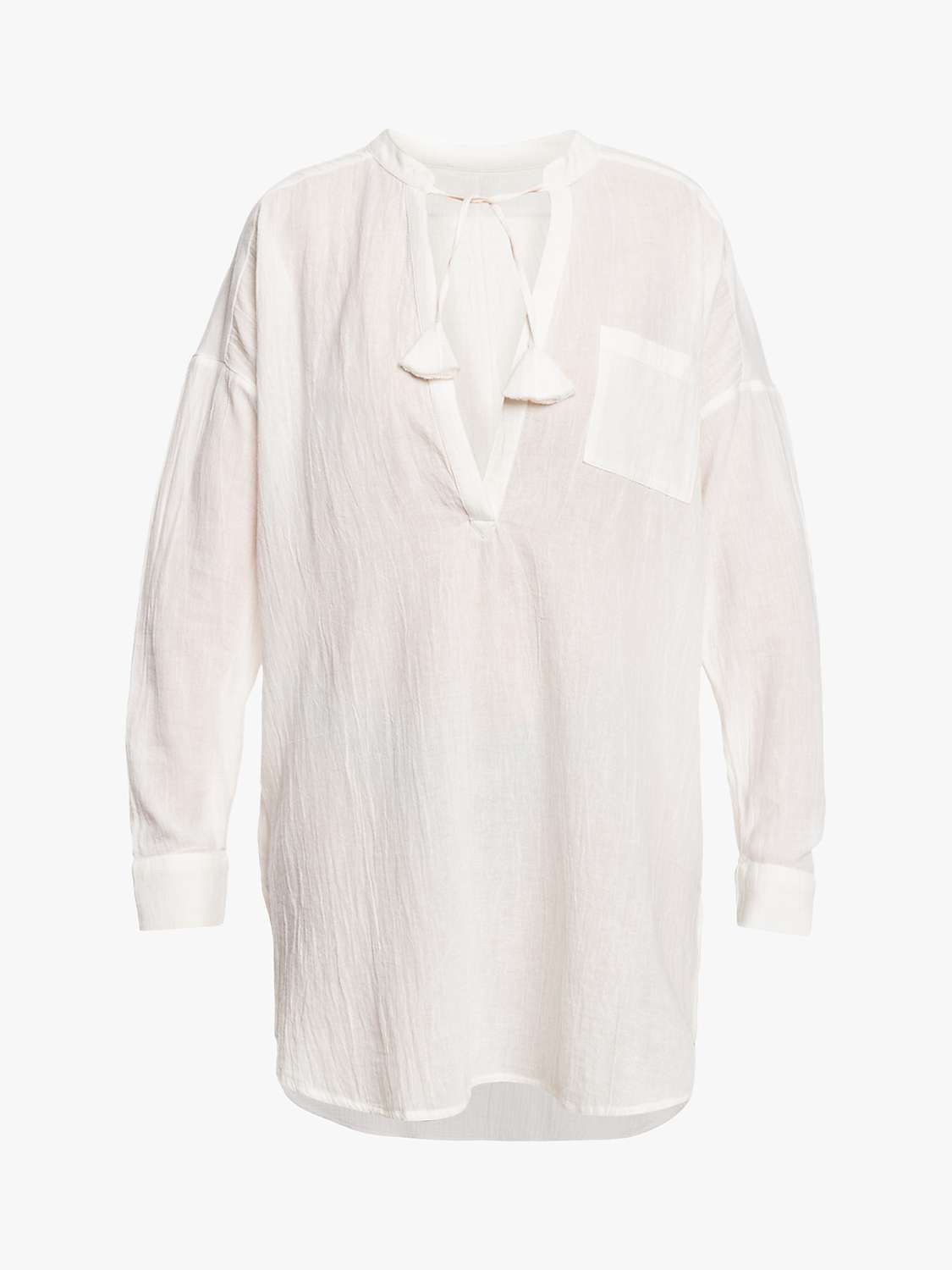 Buy Roxy Shorelines Shirt Kaftan, Bright White Online at johnlewis.com
