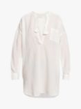 Roxy Shorelines Shirt Kaftan, Bright White