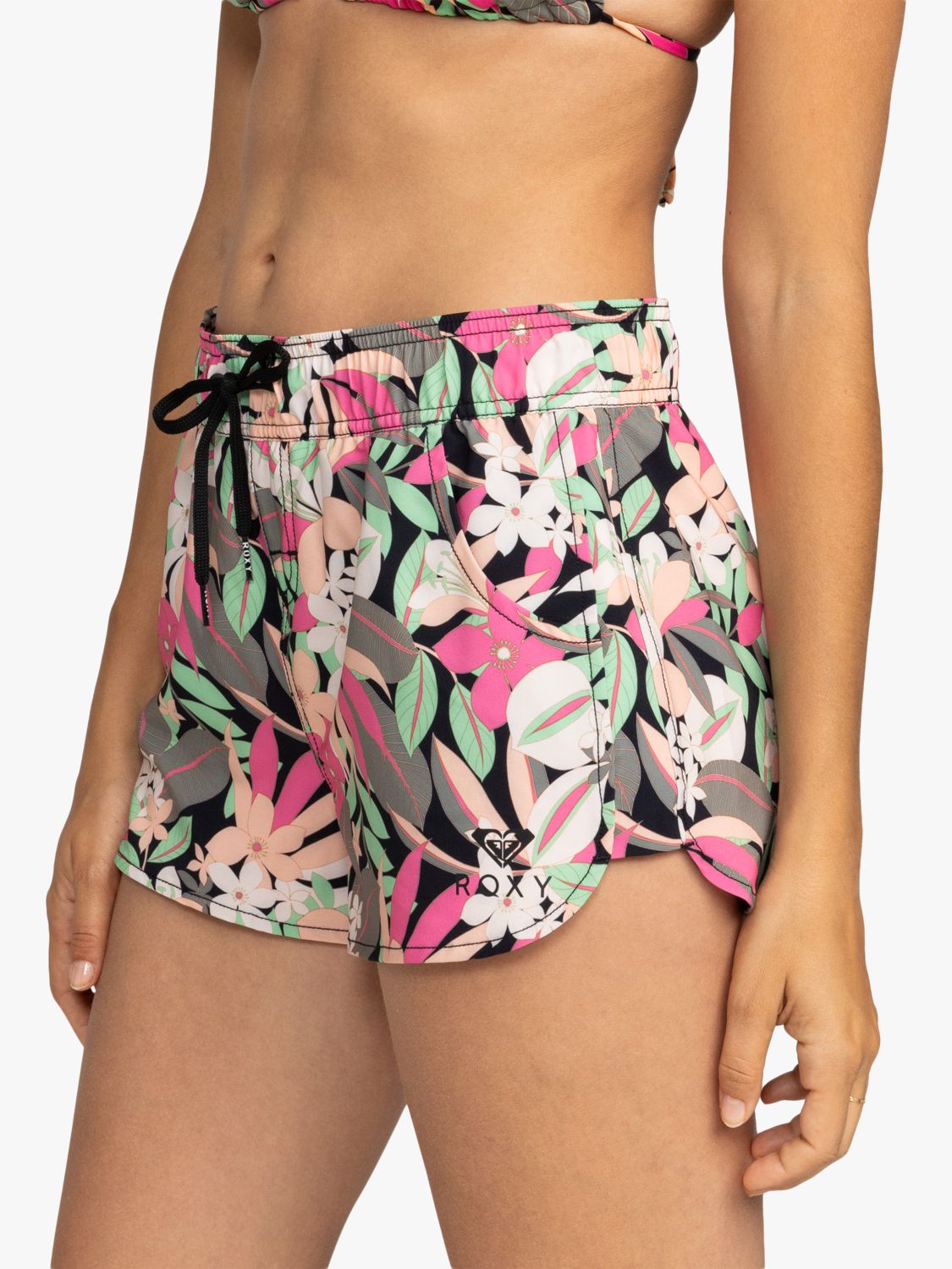 Buy Roxy Palm Print Wave Board Shorts, Anthracite/Multi Online at johnlewis.com