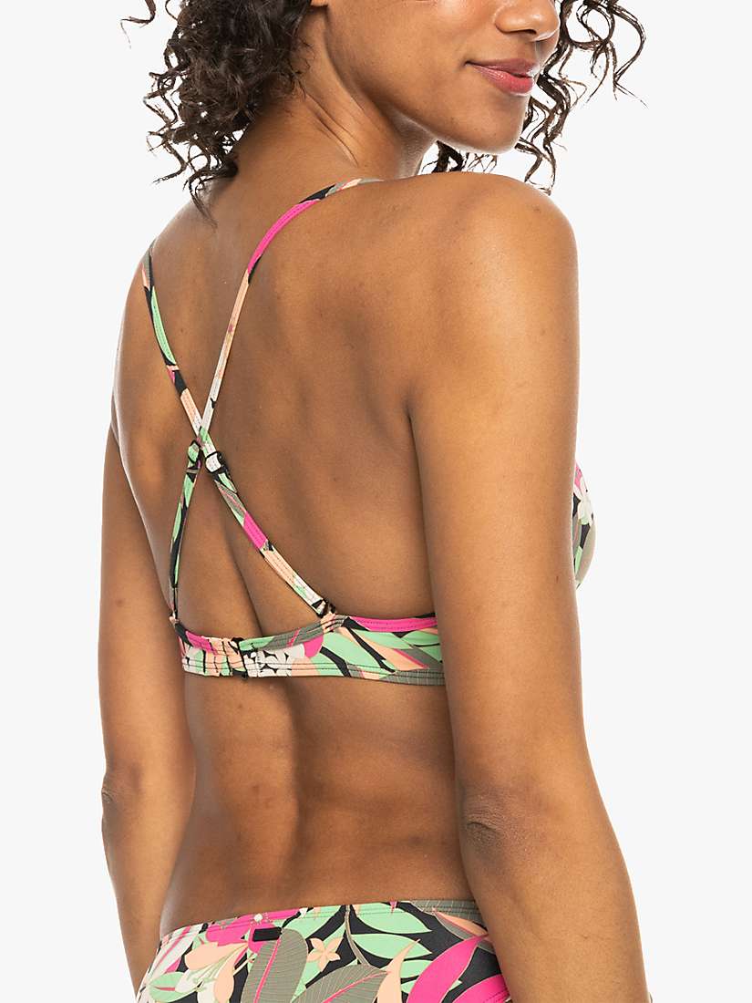 Buy Roxy Palm Print Wrap Bikini Top, Anthracite/Multi Online at johnlewis.com