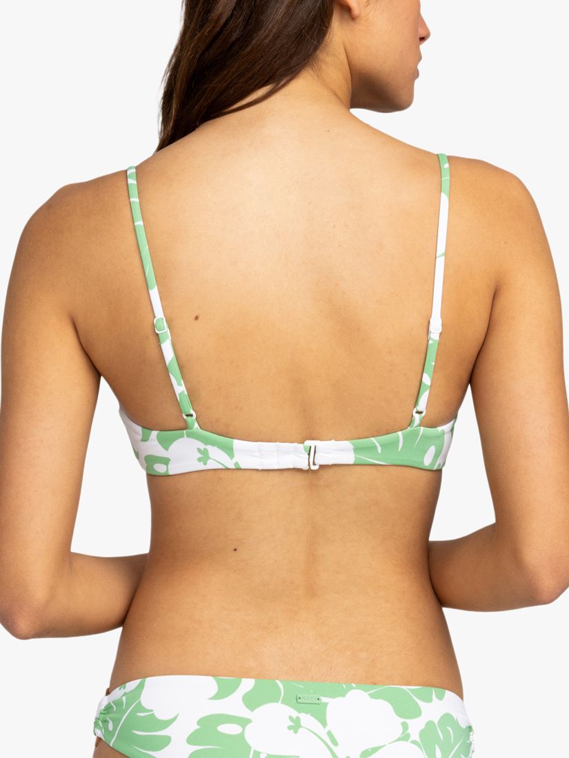 Roxy Floral Print Front Ring Detail Bikini Top, Zephyr Green, M