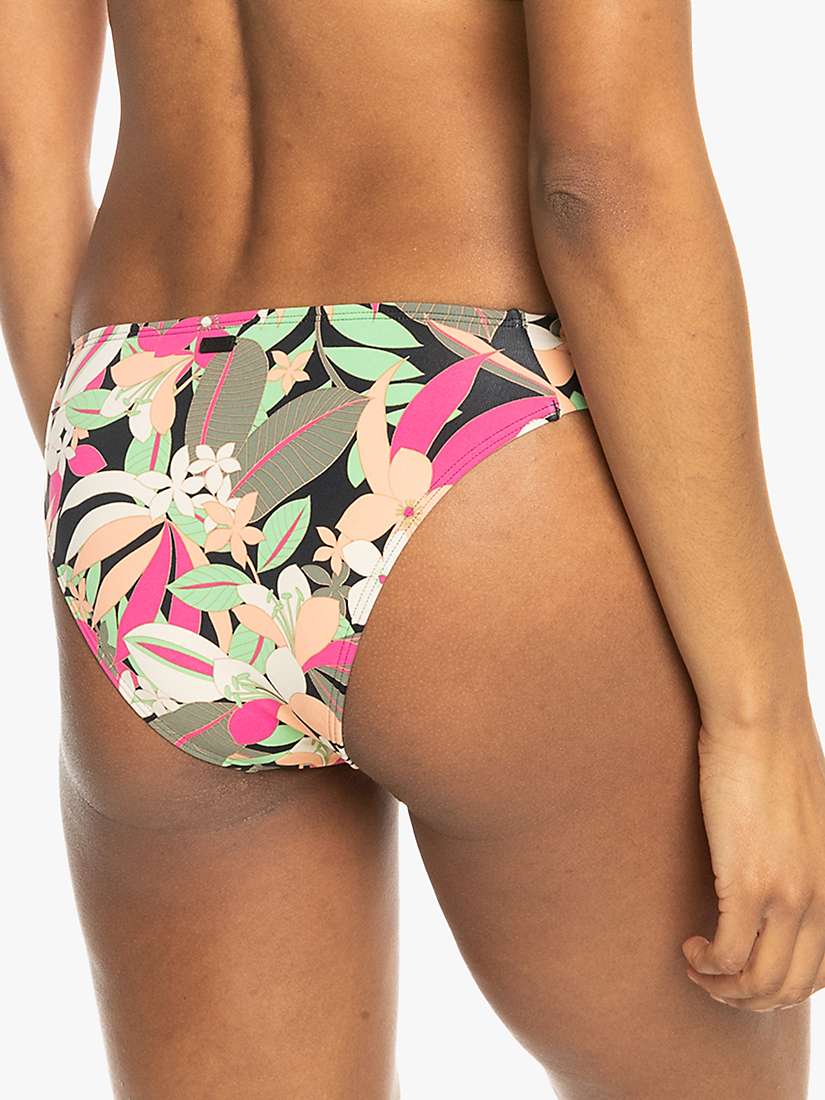 Buy Roxy Palm Print Bikini Bottoms, Anthracite/Multi Online at johnlewis.com