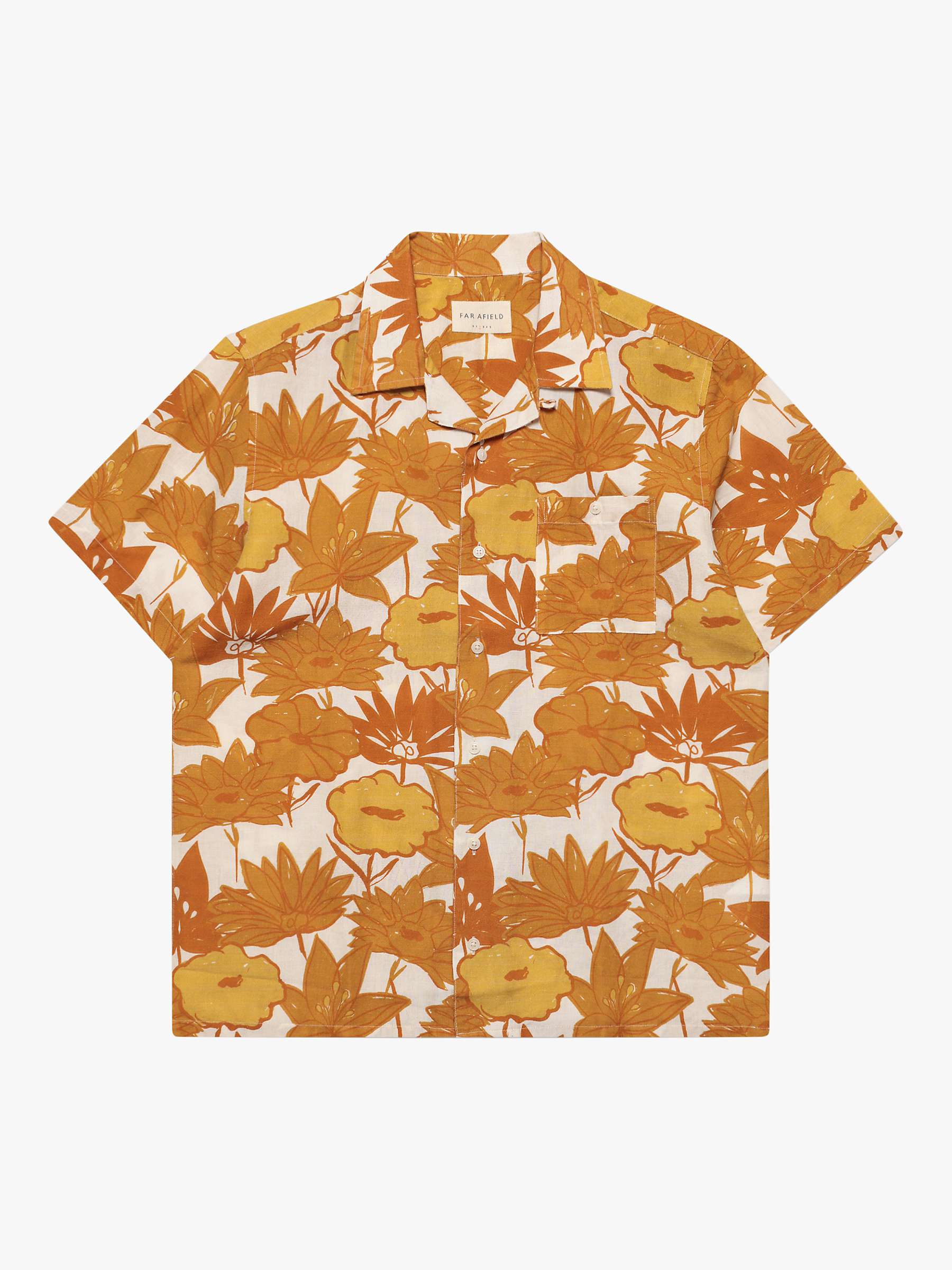 Buy Far Afield Selleck Short Sleeve Shirt, Gold/Multi Online at johnlewis.com