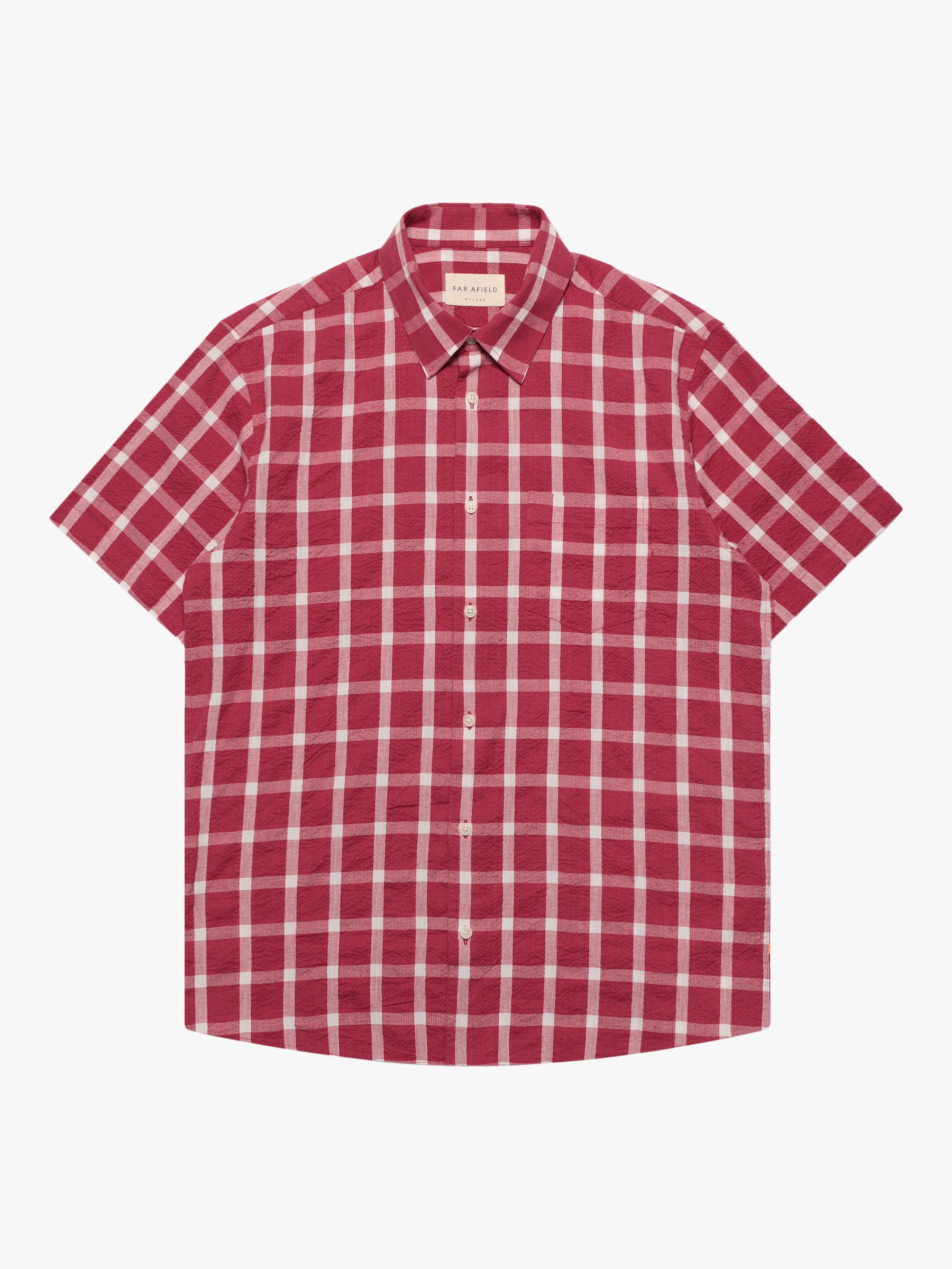 Far Afield Classic Checked Short Sleeve Shirt, Red/Multi, S