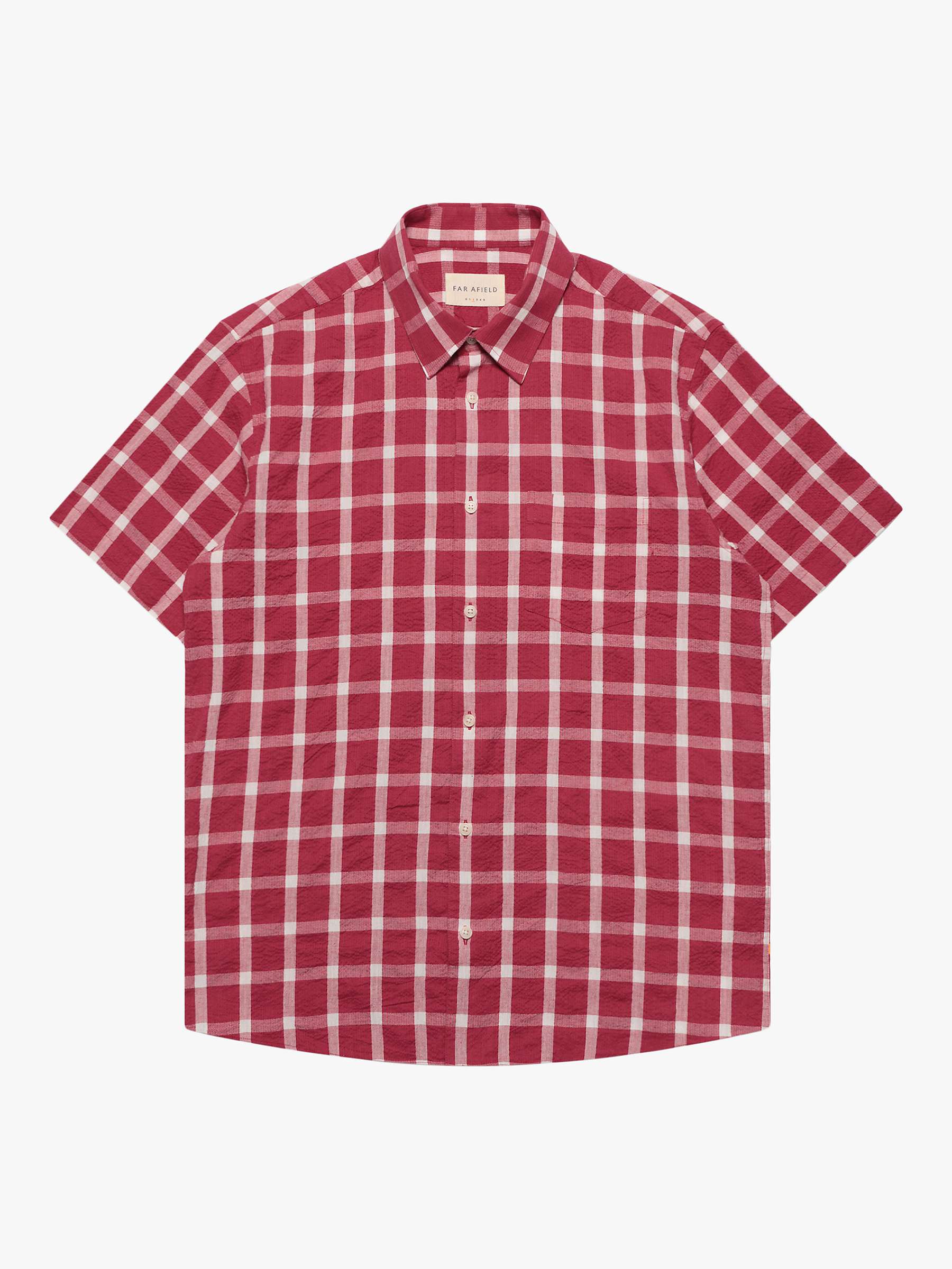 Buy Far Afield Classic Checked Short Sleeve Shirt, Red/Multi Online at johnlewis.com