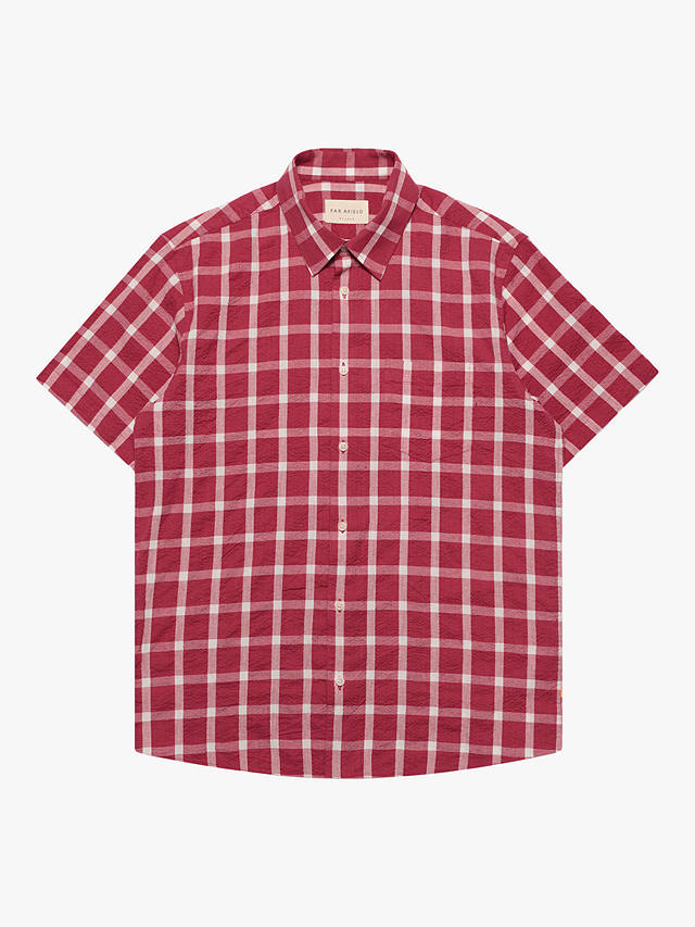 Far Afield Classic Checked Short Sleeve Shirt, Red/Multi
