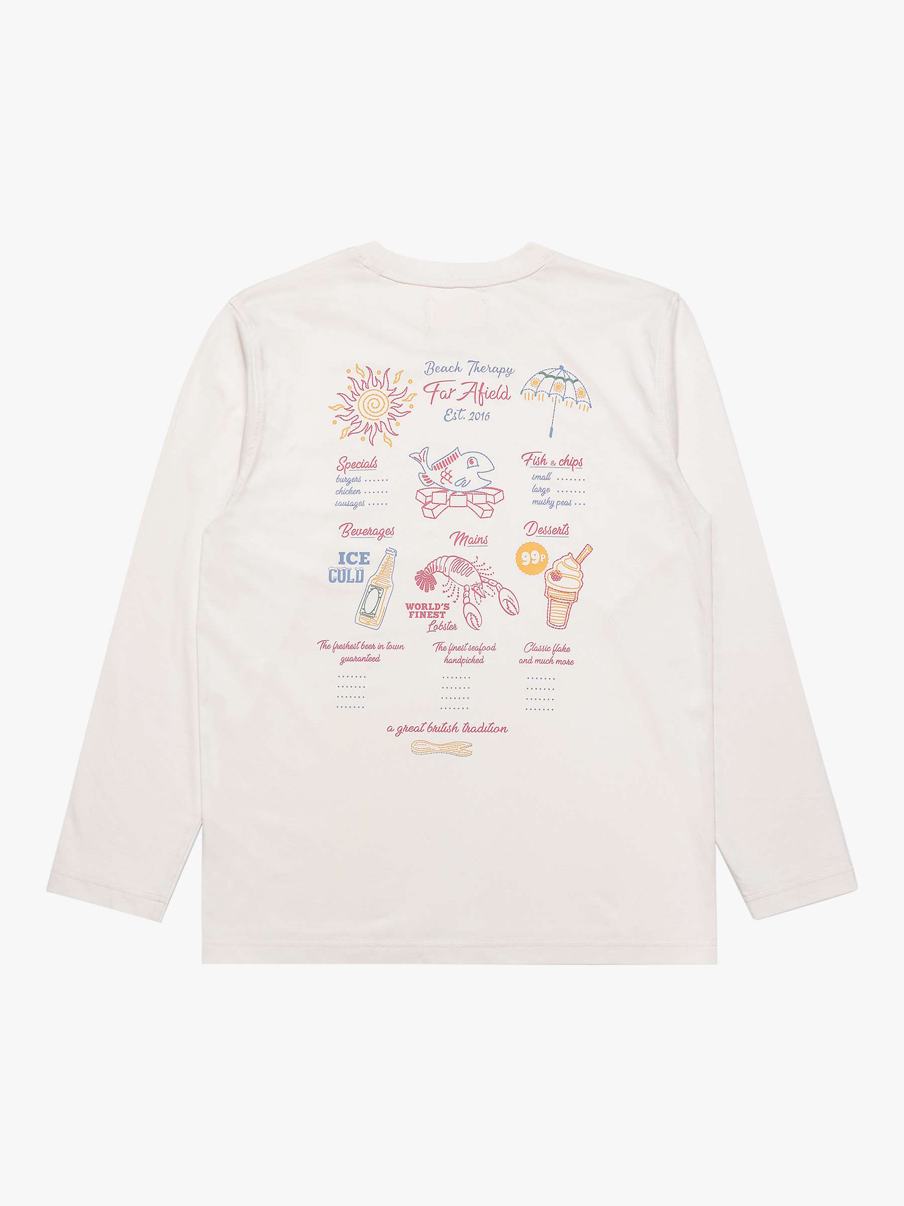 Buy Far Afield Long Sleeve Graphic Print T-Shirt, White Online at johnlewis.com