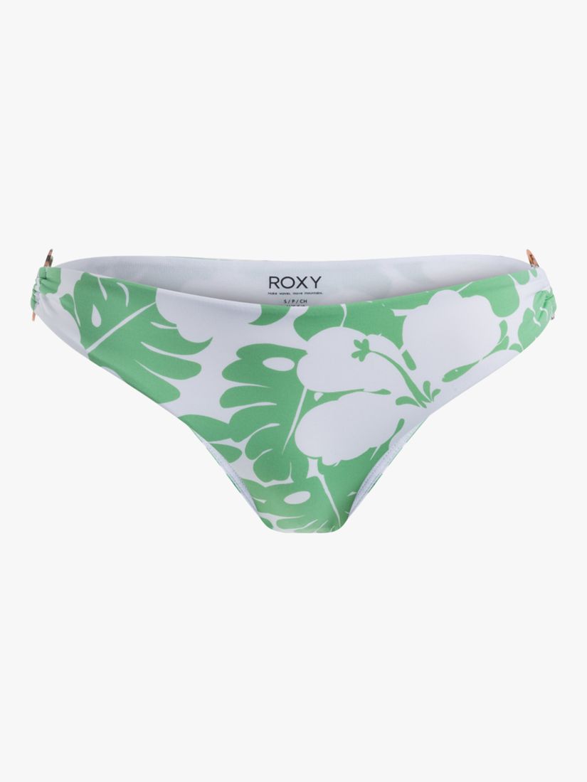 Roxy Floral Print Side Ring Bikini Bottoms, Zephyr Green, M