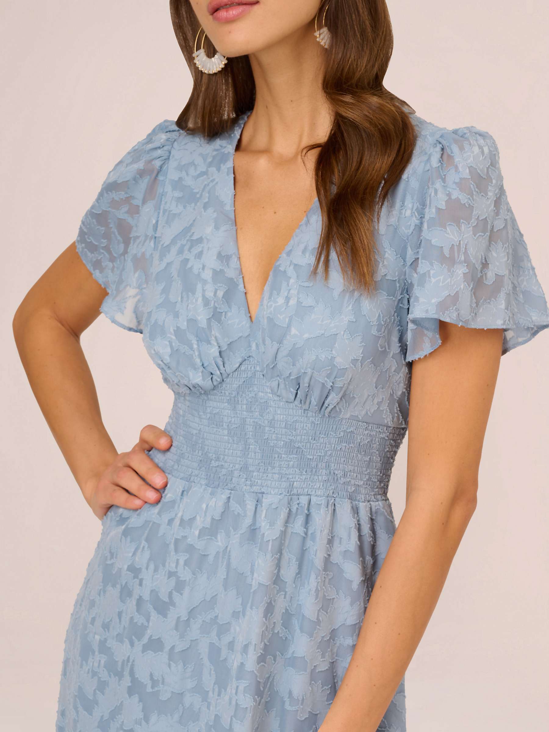 Buy Adrianna Papell Burnout Midi Dress, Dusty Blue Online at johnlewis.com