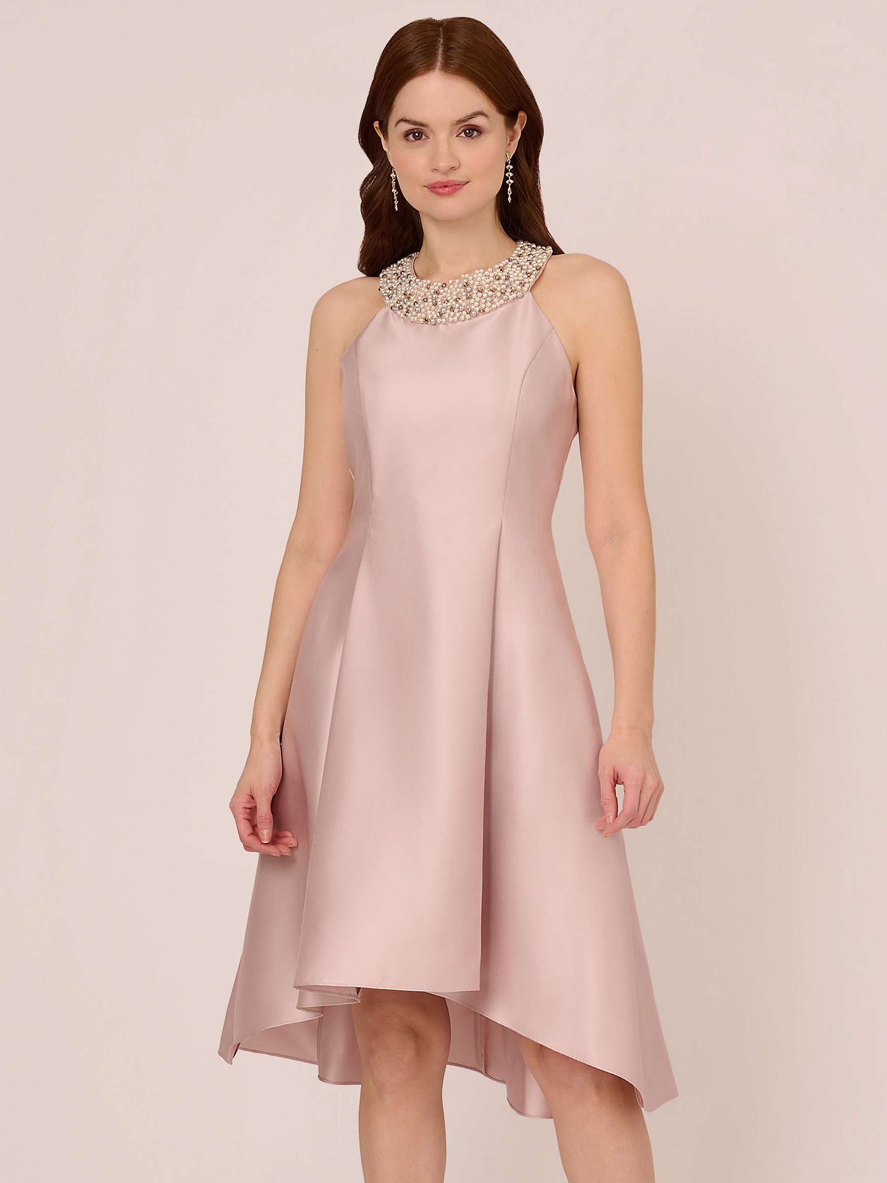 Buy Adrianna Papell Embellished Mikado Dress, Bellini Online at johnlewis.com