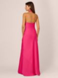 Adrianna by Adrianna Papell Halterneck Stretch Satin Maxi Dress, Hot Pink